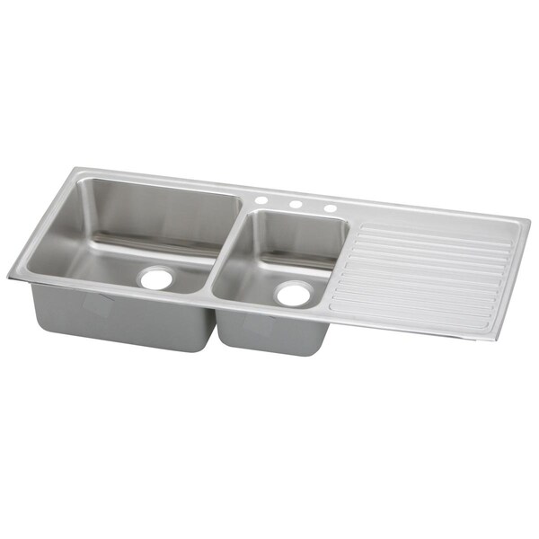 Lustertone Stainless Steel Double Bowl Top Mount Sink